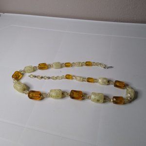 Vintage Large Plastic Bead Necklace Adjustable 24.5 To 26.5 Inches